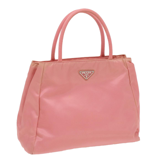 PRADA Hand Bag Nylon Pink Auth ac1464